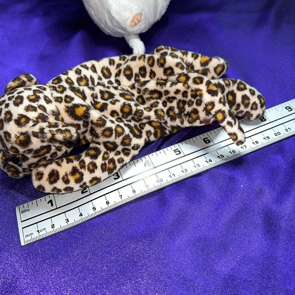 ๐ TY Cheezer the Mouse 2000 Beanie Baby & Freckles the Leopard 1996 with Error - Picture 8 of 13